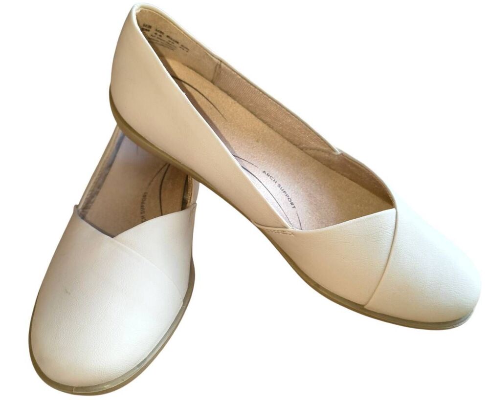 LifeStride NOTORIOUS flat dress shoes Size 9 Faux leather round toe light tan